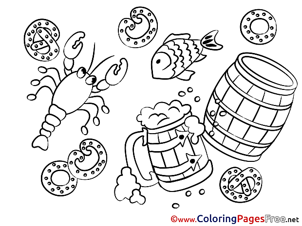 Crawfish Oktoberfest Coloring Sheets download free