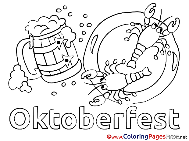 Crawfish Oktoberfest free Colouring Page download