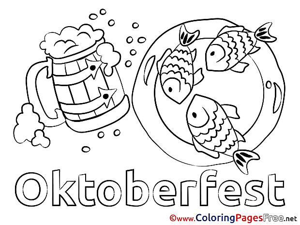 Fish Oktoberfest Children Coloring Pages free