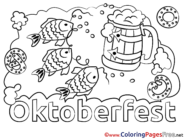 Fish Oktoberfest Colouring Sheet download free