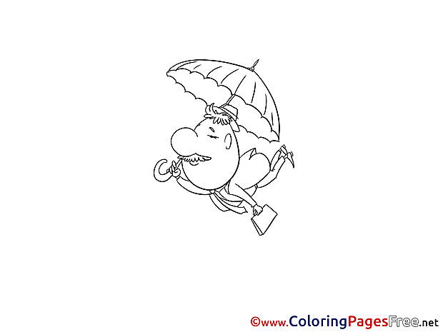 Fly Umbrella for Children free Coloring Pages