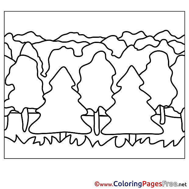 Forest Colouring Page printable free