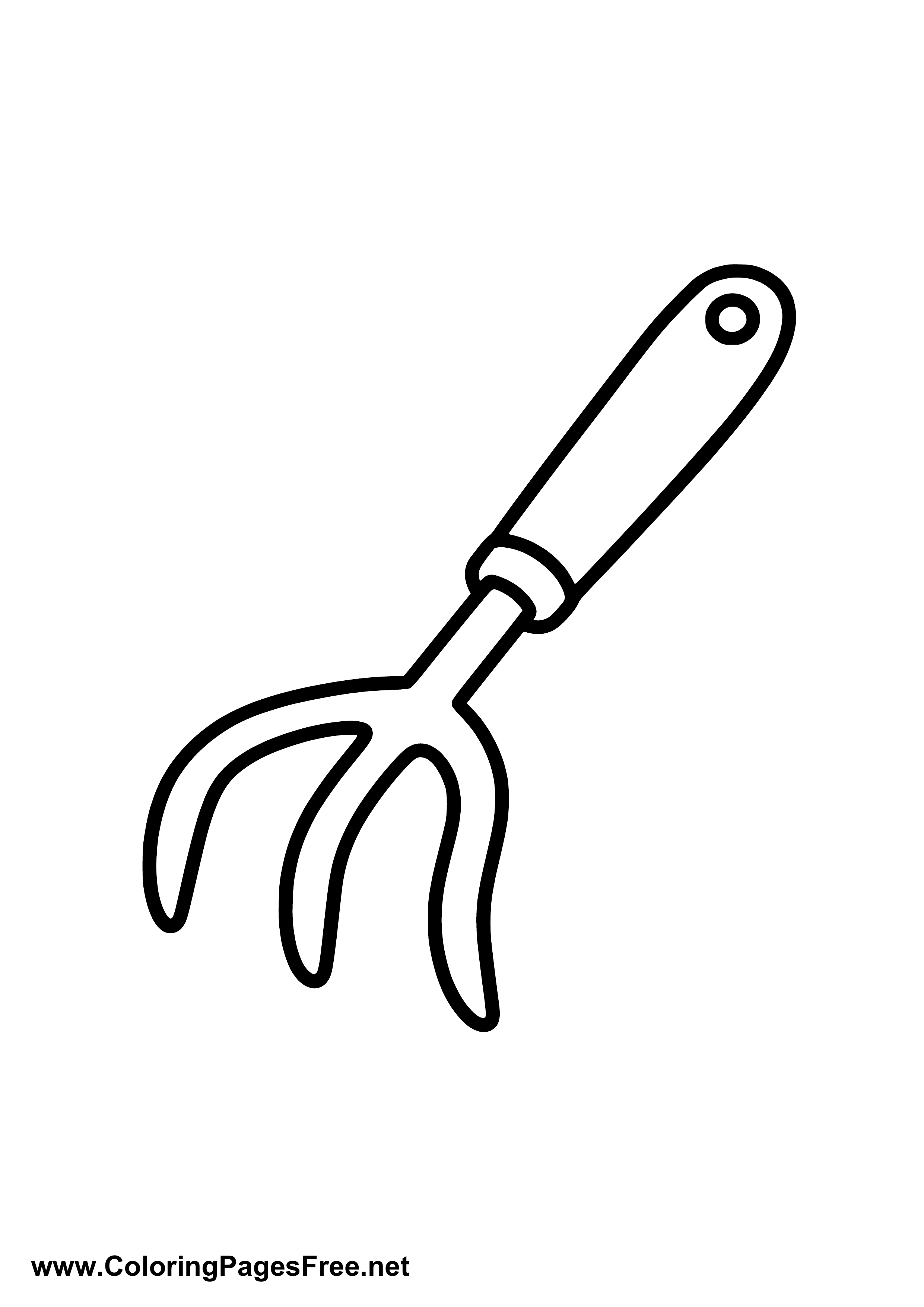 Hand Cultivator Garden Tools Coloring Page