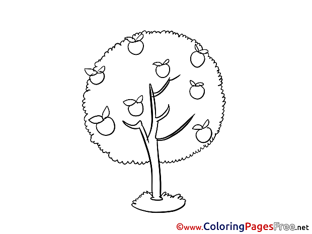 Harvest Apple printable Coloring Pages for free