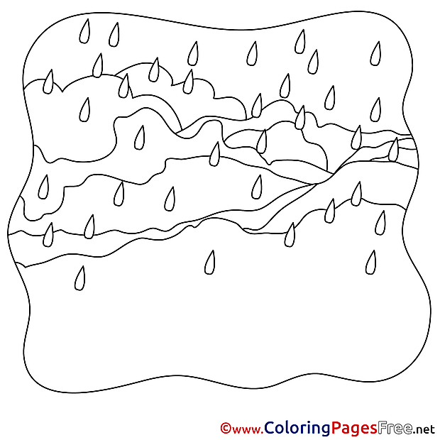 Hills Rain for Children free Coloring Pages