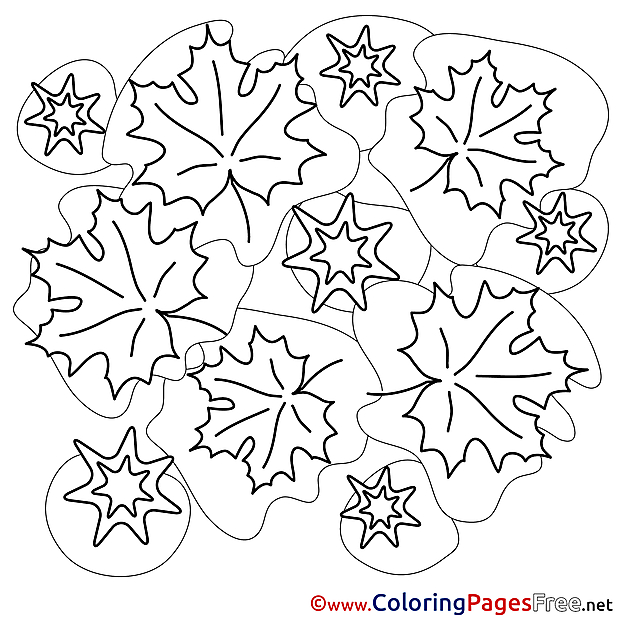 Leaves Children download Colouring Page