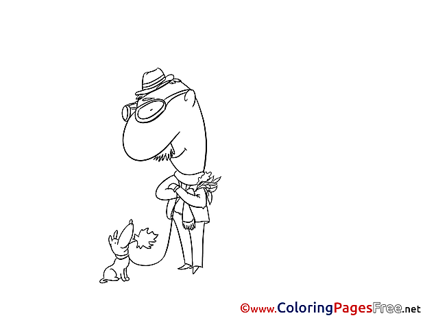Man Dog Coloring Pages for free