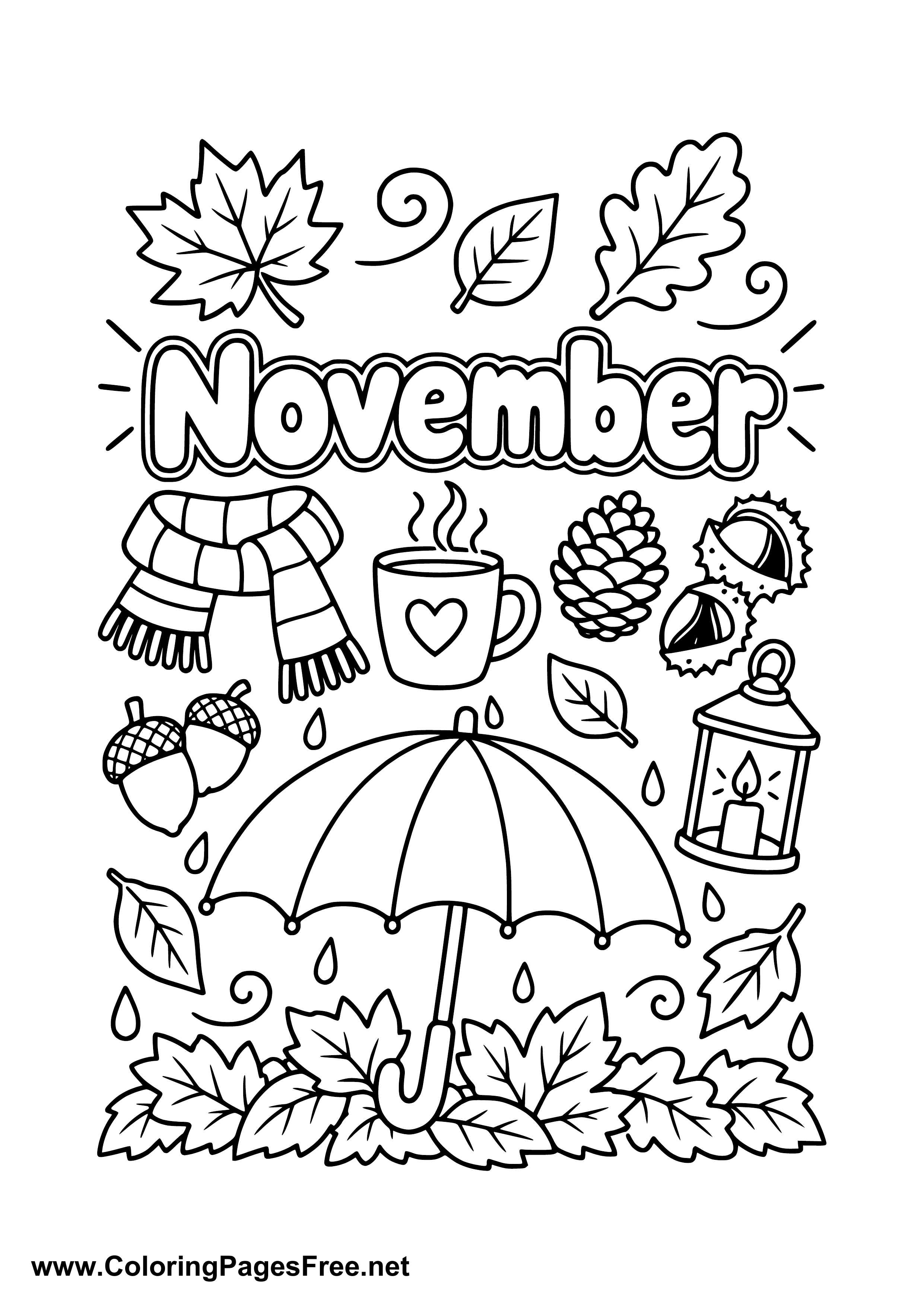 November Coloring Page to Print
