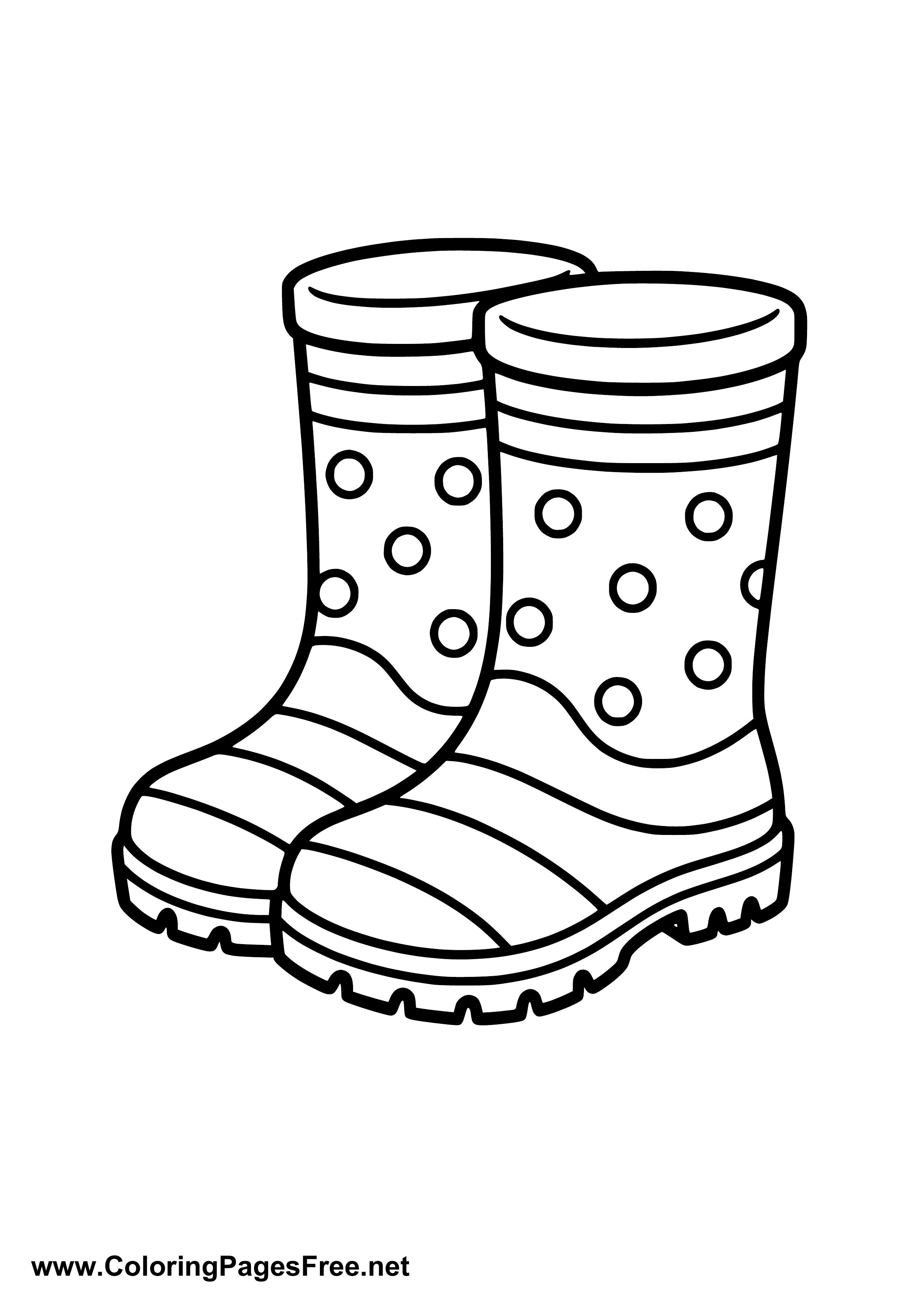 Patterned Rain Boots Coloring Page