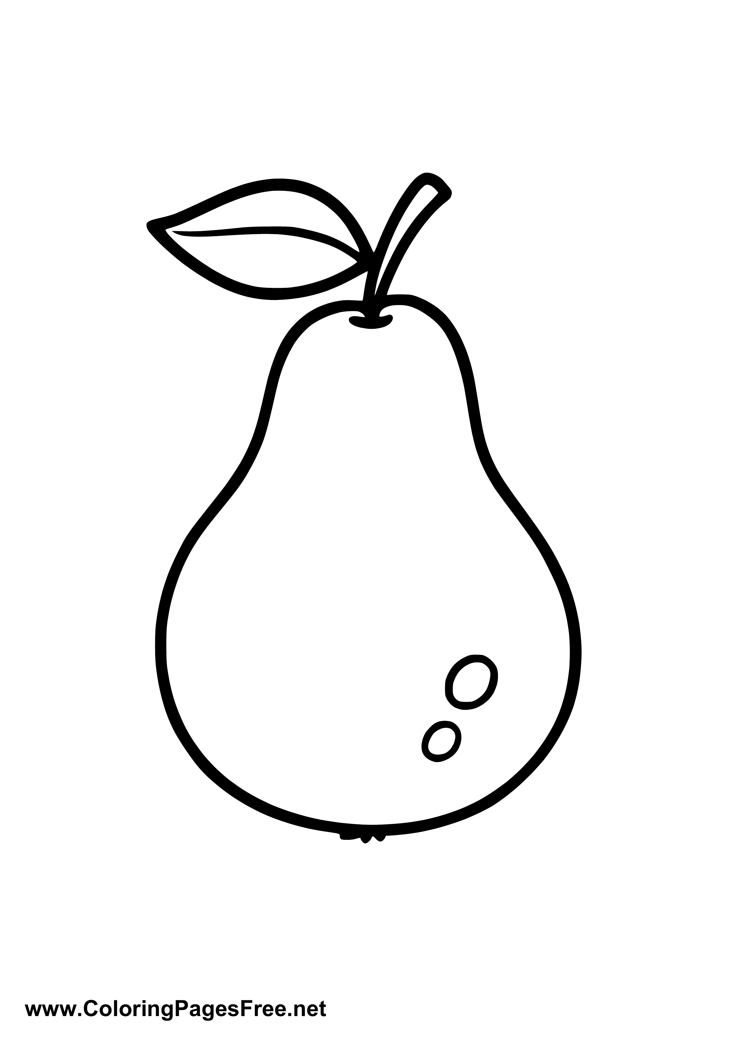 Pear Coloring Page PDF Download