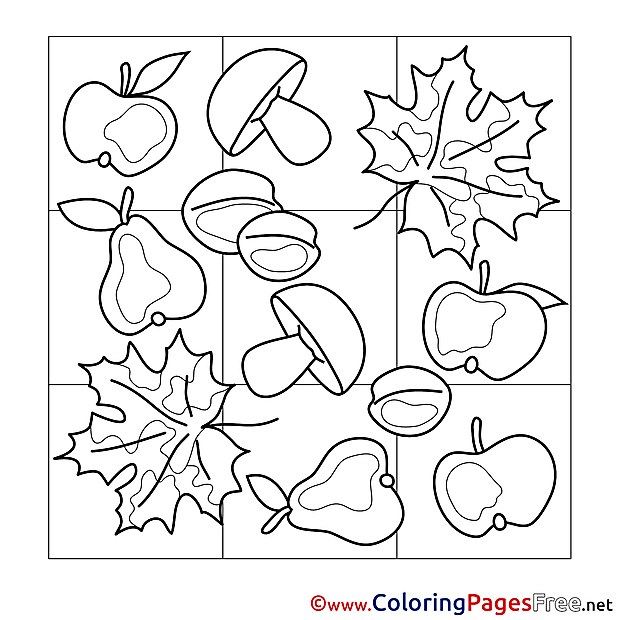 Picture Autumn download printable Coloring Pages