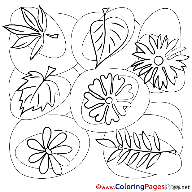 Picture Leaves free printable Coloring Sheets