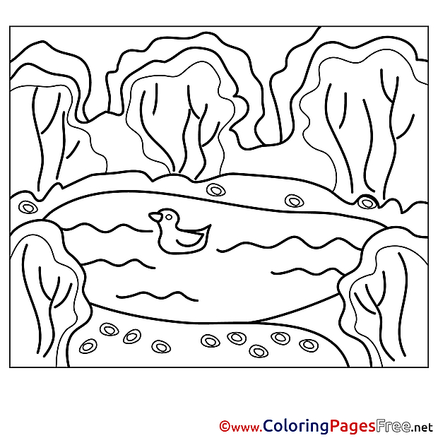 Pond for free Coloring Pages download