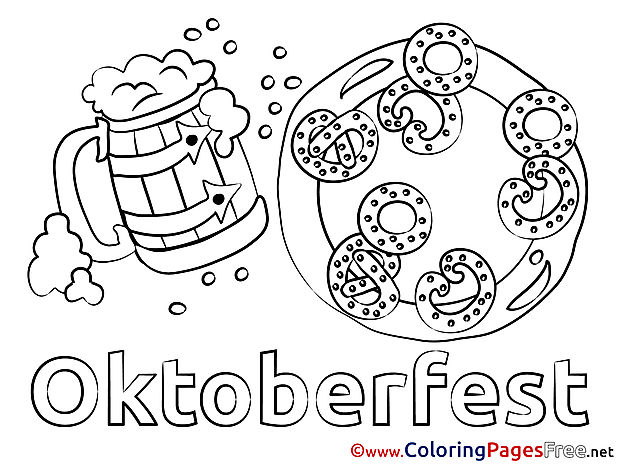 Pretzel Oktoberfest Kids download Coloring Pages