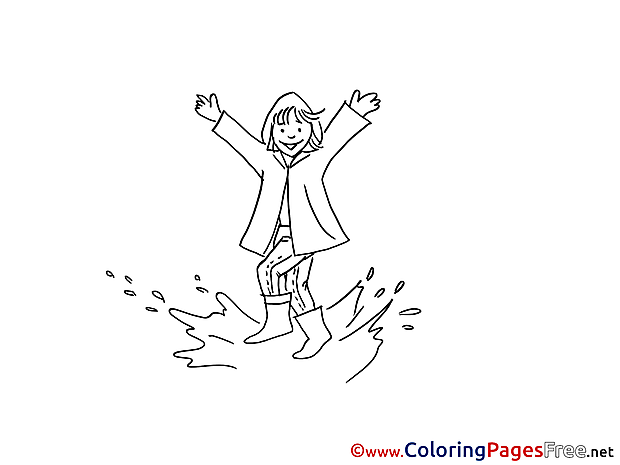 Puddle Colouring Page printable free