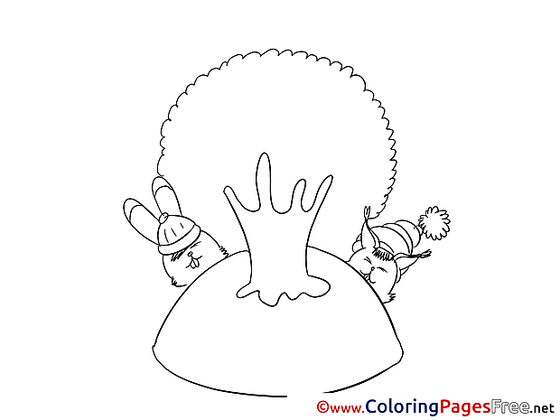 Rabbits Children download Colouring Page