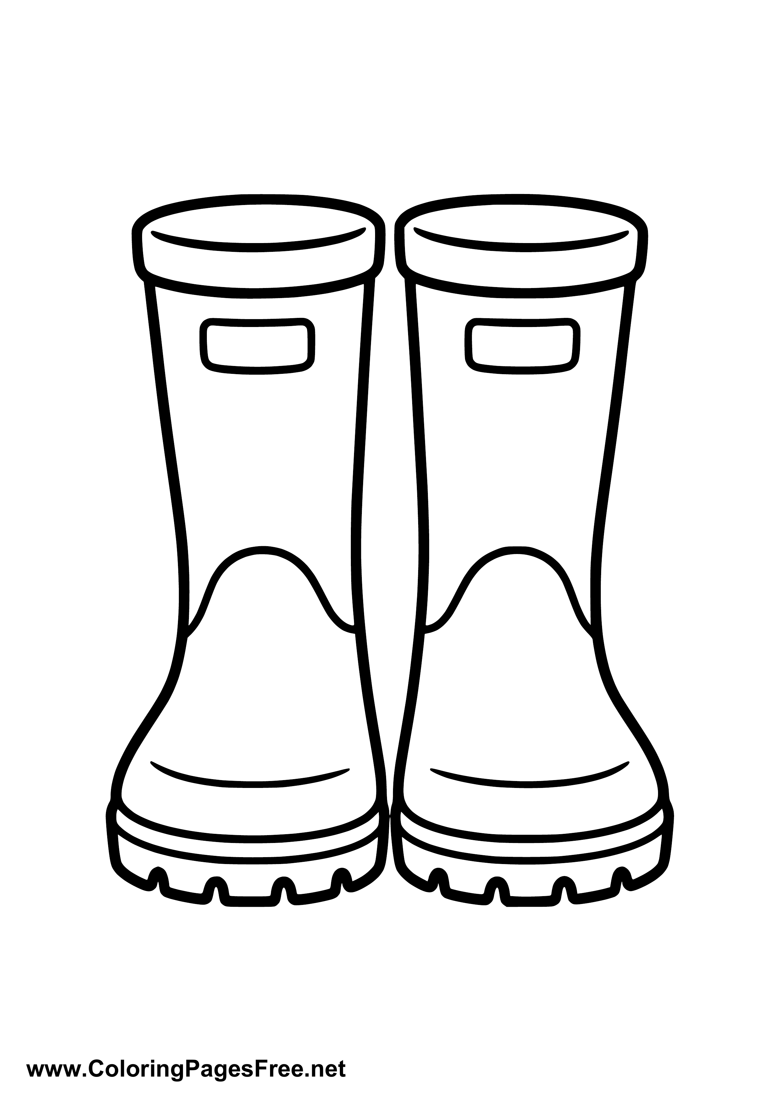 Rain Boots Autumn Coloring Page