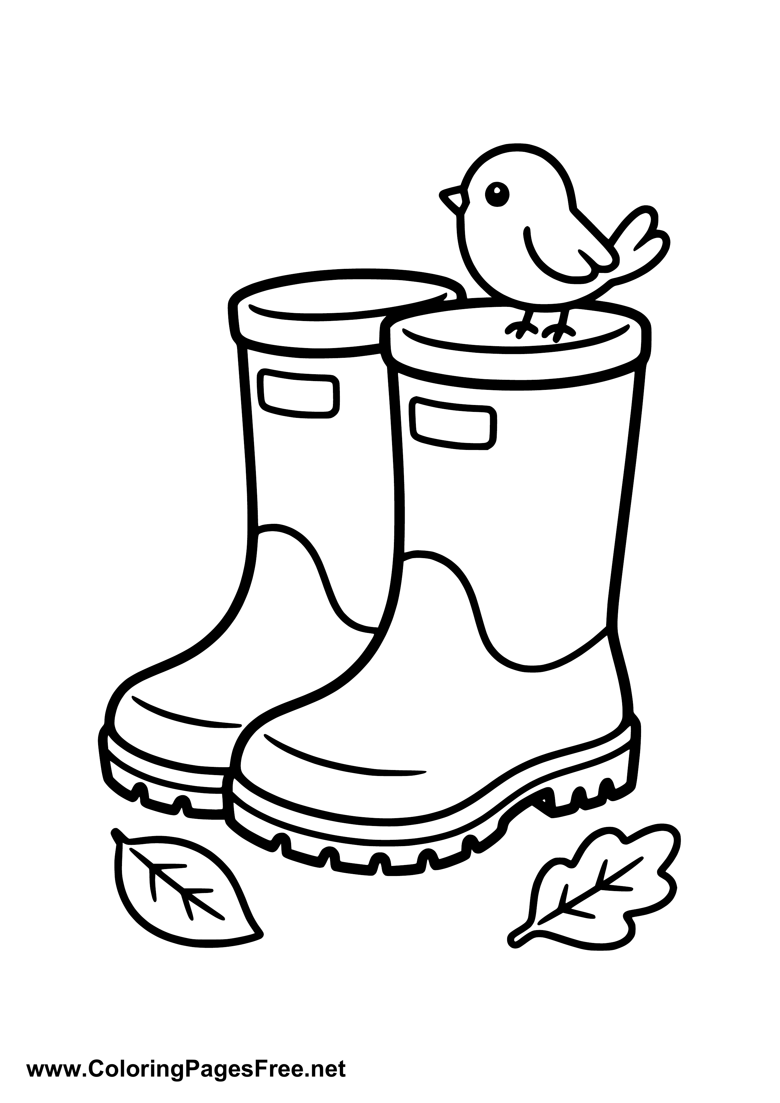 Rain Boots Coloring Page PDF Download