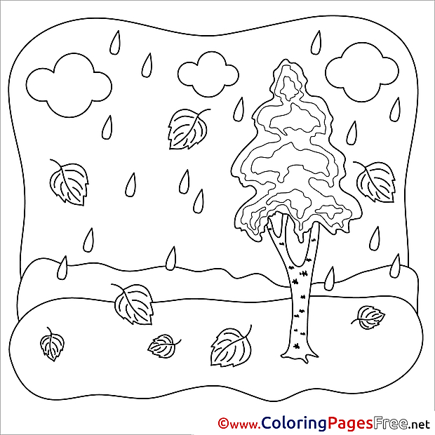 Rain Colouring Sheet download free