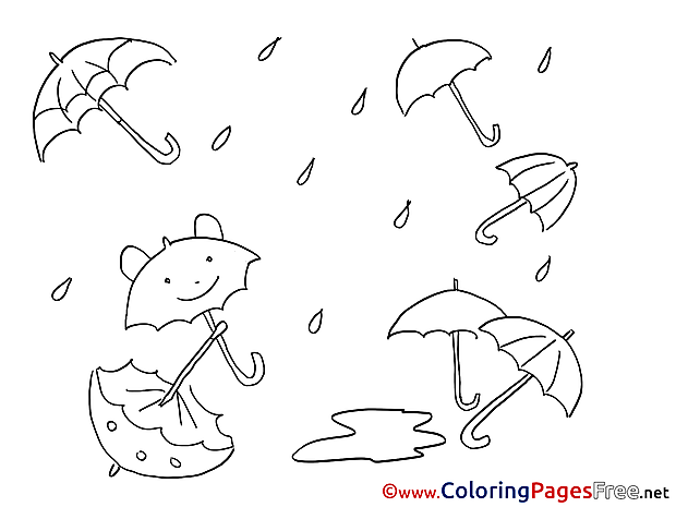 Rain download Colouring Sheet free
