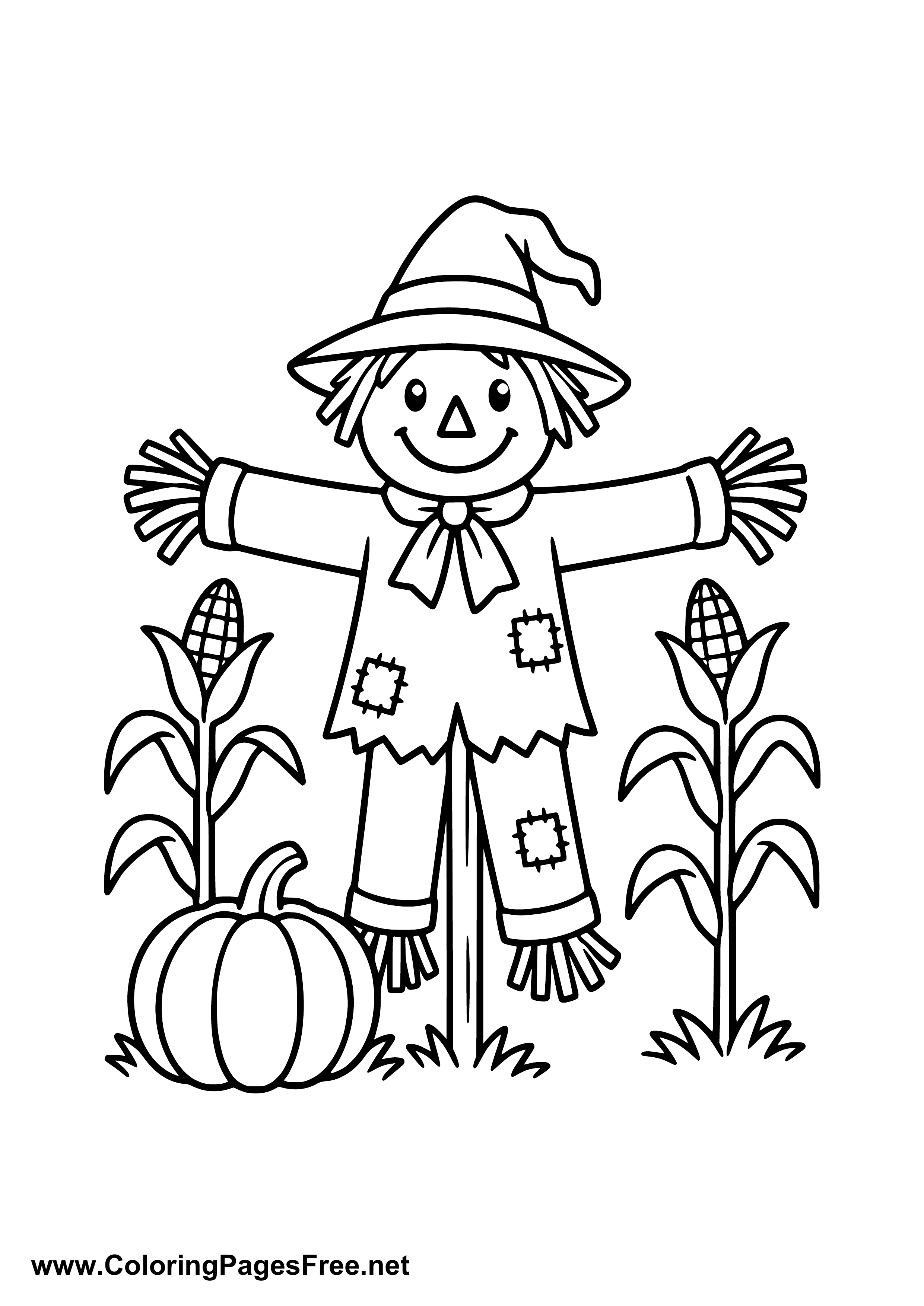 Scarecrow in Autumn Coloring Page