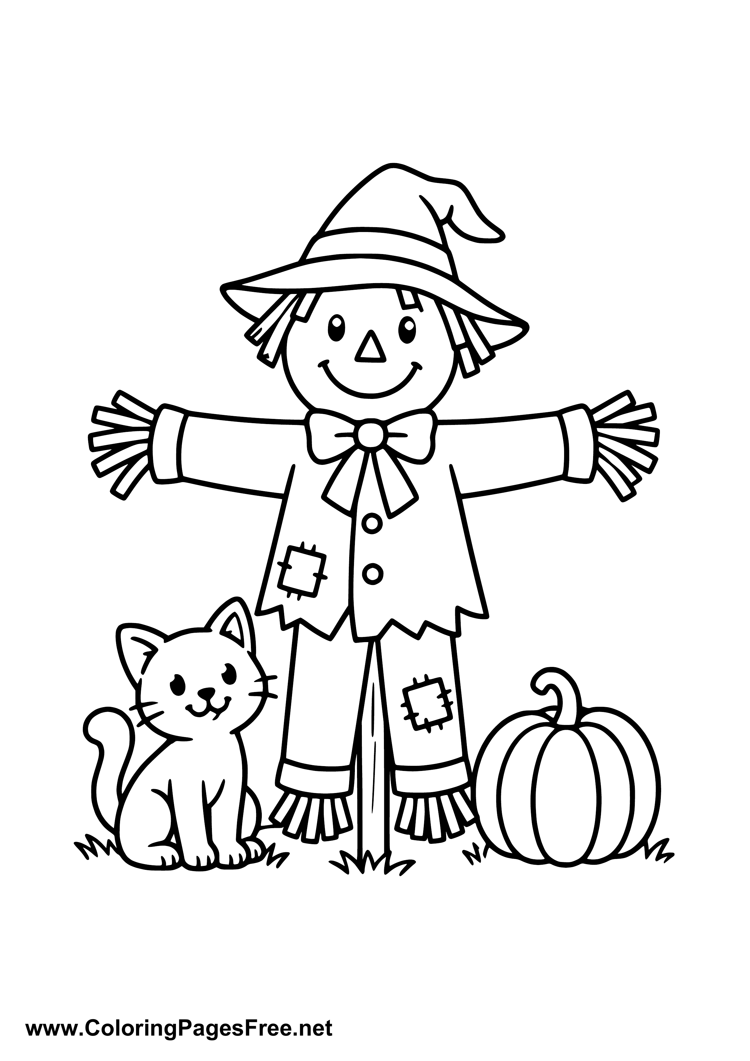 Scarecrow in the Garden Coloring Page