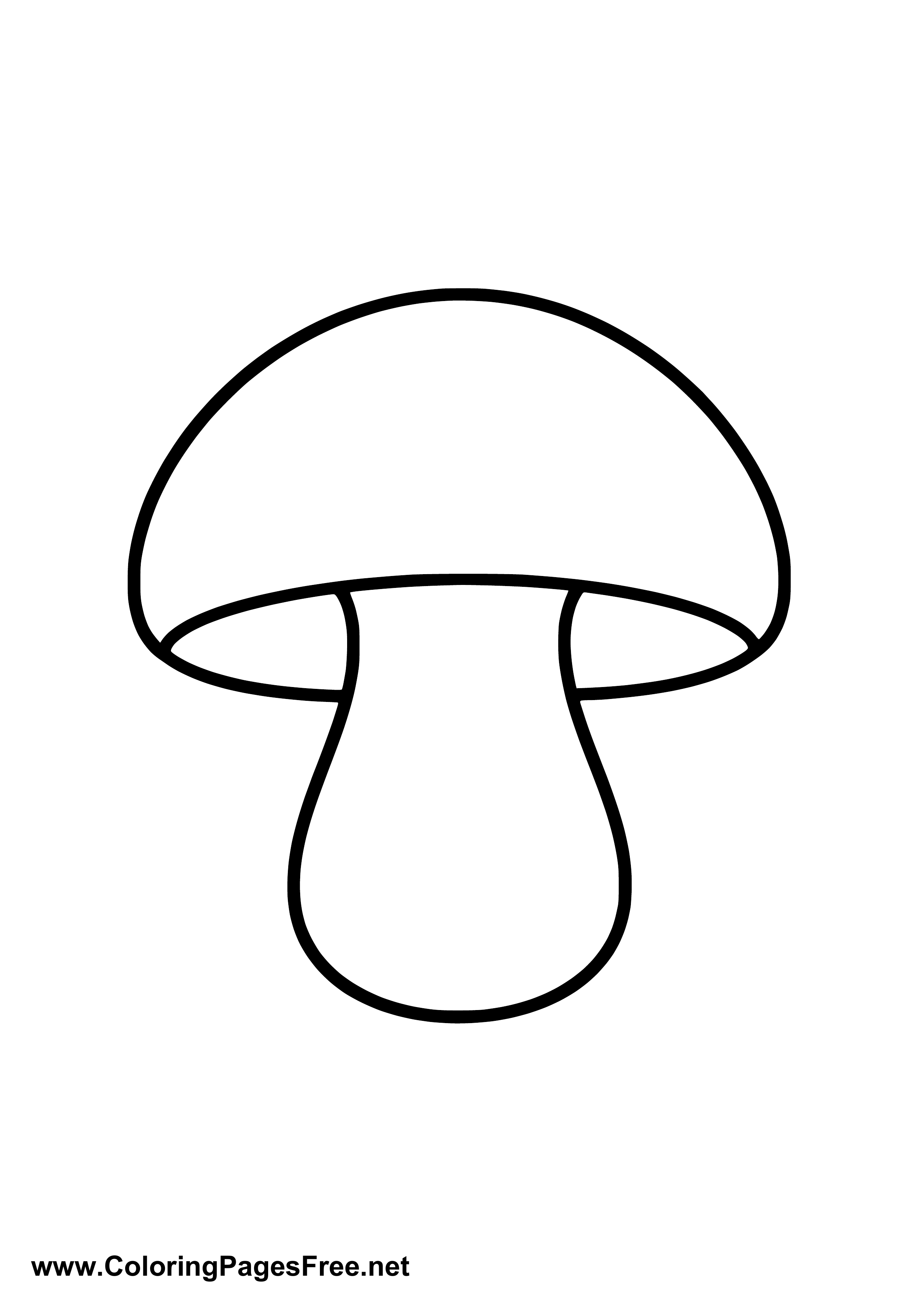 Simple Mushroom Coloring Page to Print