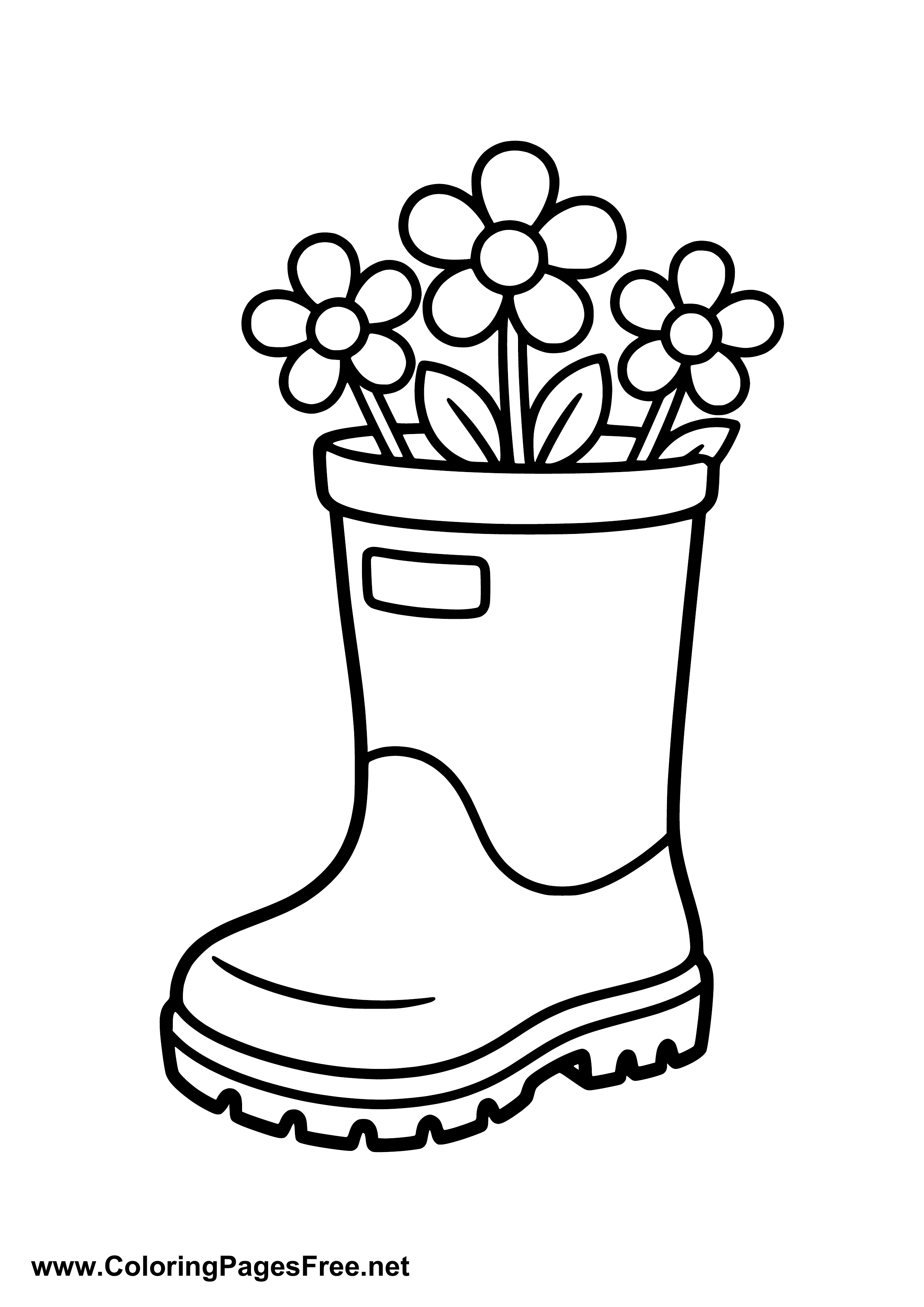 Single Rain Boot Autumn Coloring Page
