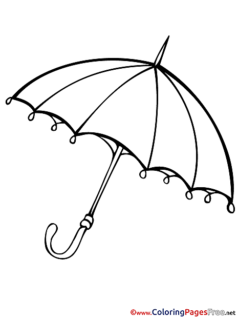 Umbrella Children Coloring Pages free