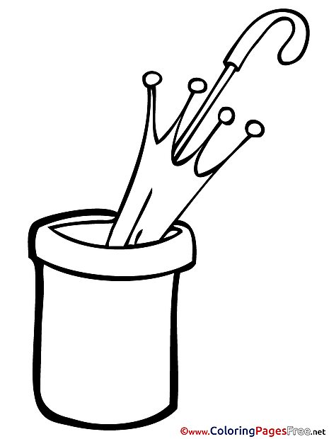 Umbrella Kids free Coloring Page