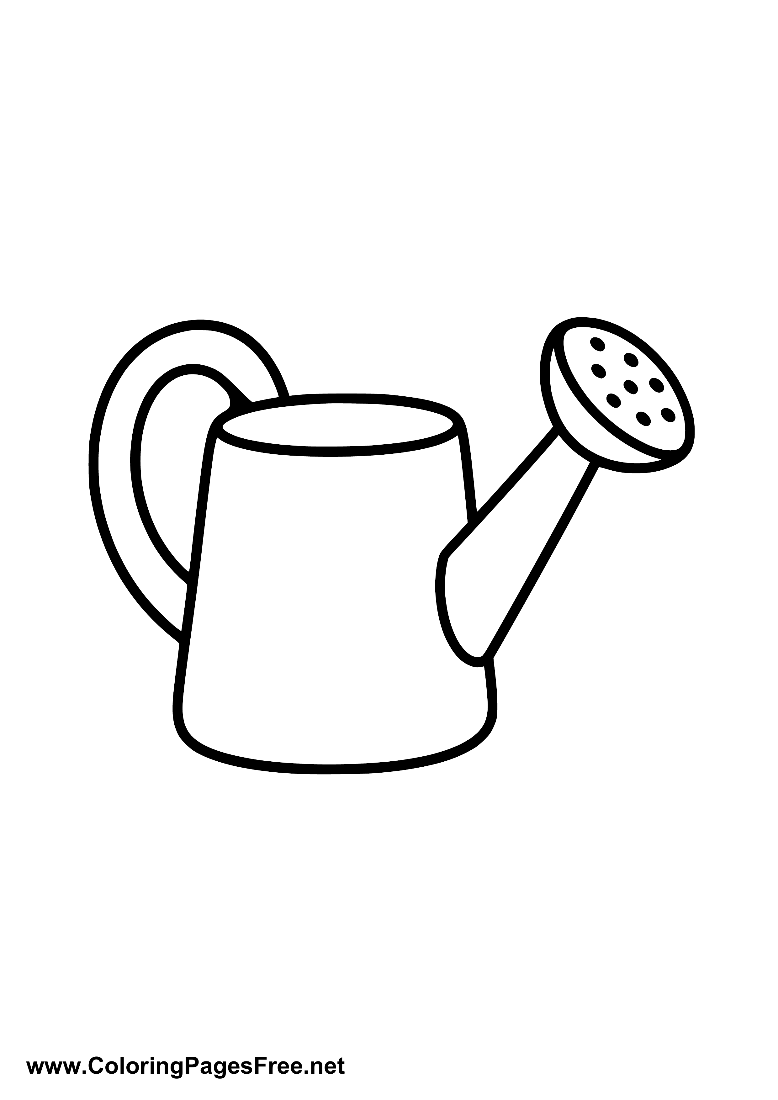 Watering Can Garden Tools Coloring Page