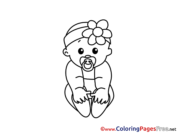 Baby download Colouring Sheet free