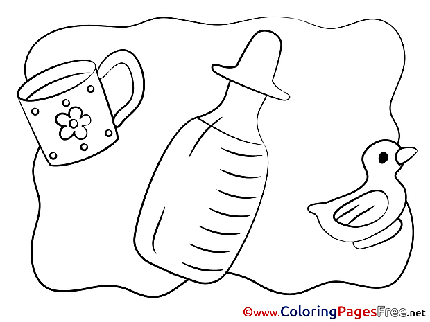 Bottle Kids free Coloring Page