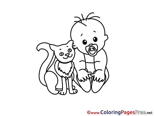 Cat Colouring Page printable free