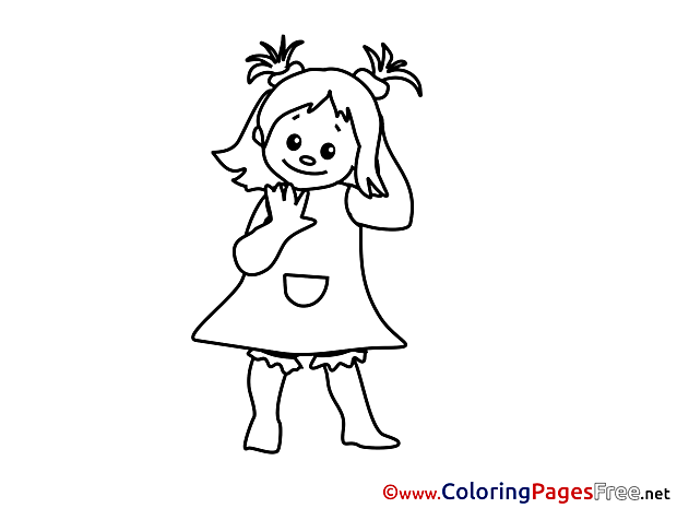 Girl free Colouring Page download