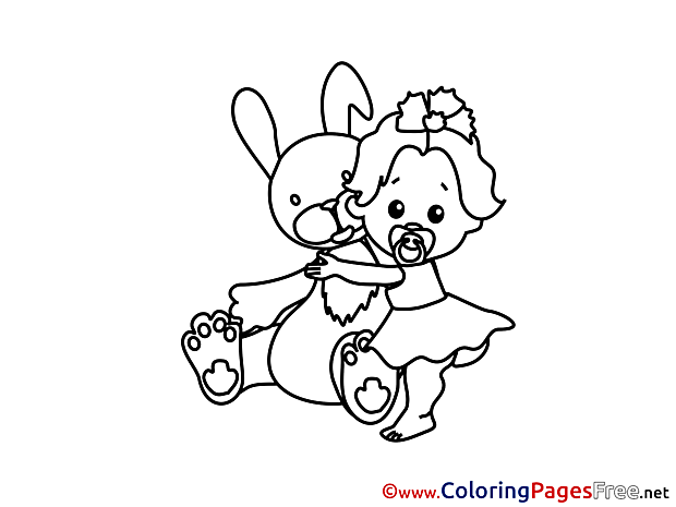 Hare for Kids printable Colouring Page