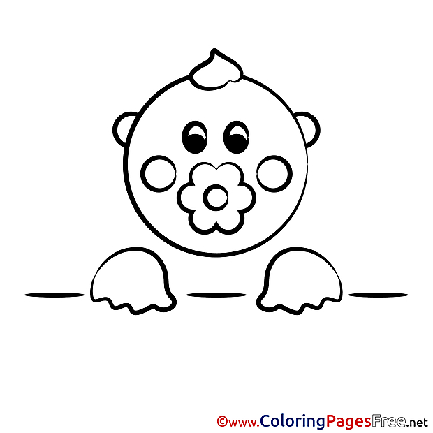 Image Baby Colouring Page printable free