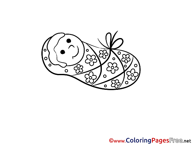 Infant Kids free Coloring Page