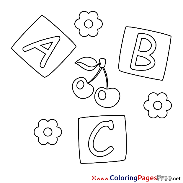 Letters Cubes free Colouring Page download