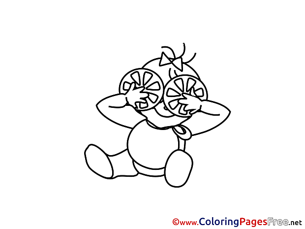 Orange download Colouring Sheet free