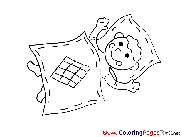 Pillow download Colouring Sheet free