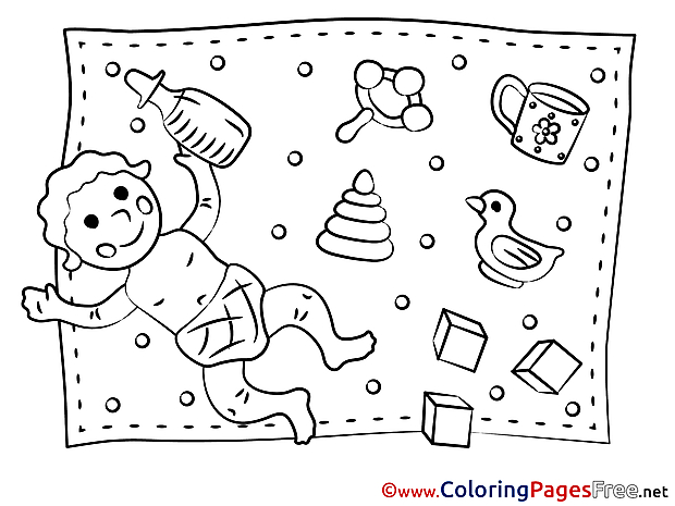 Rattle Colouring Page printable free