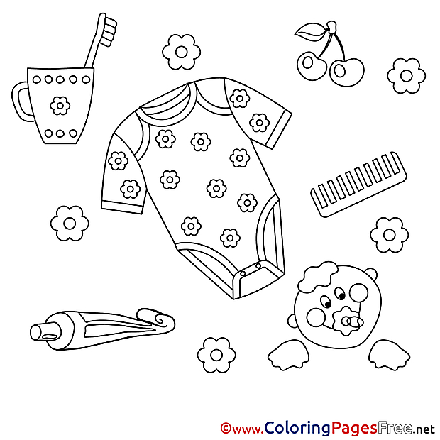 Shirt Toothbrush Baby Coloring Pages for free