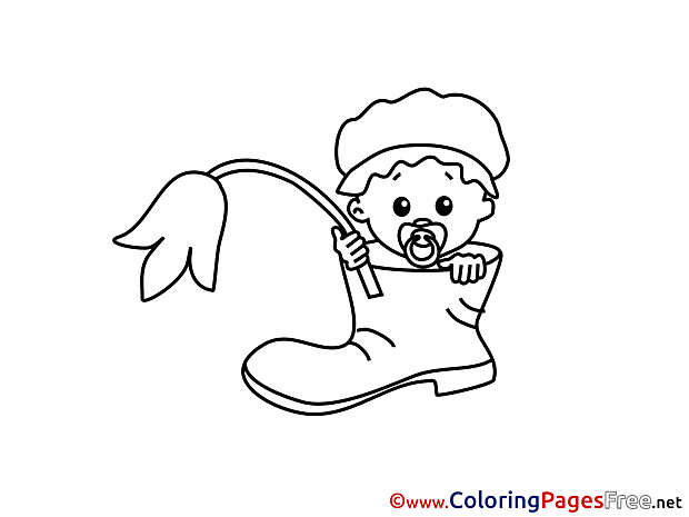 Shoe Children Coloring Pages free