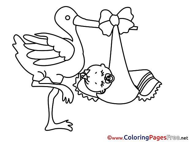 Stork Colouring Sheet download free