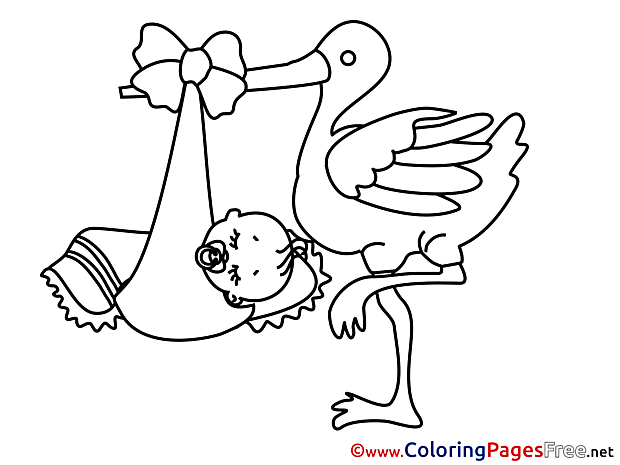 Stork for Children free Coloring Pages