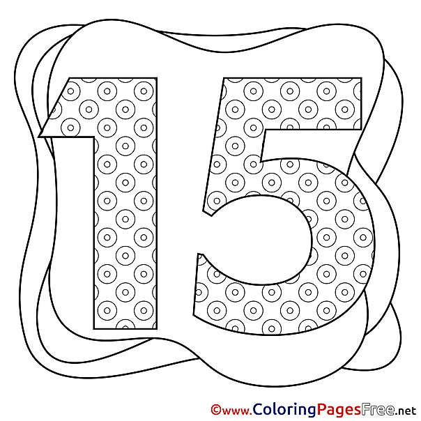 15 Years Coloring Pages Happy Birthday for free