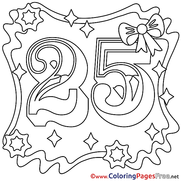 25 Years Happy Birthday Coloring Pages download