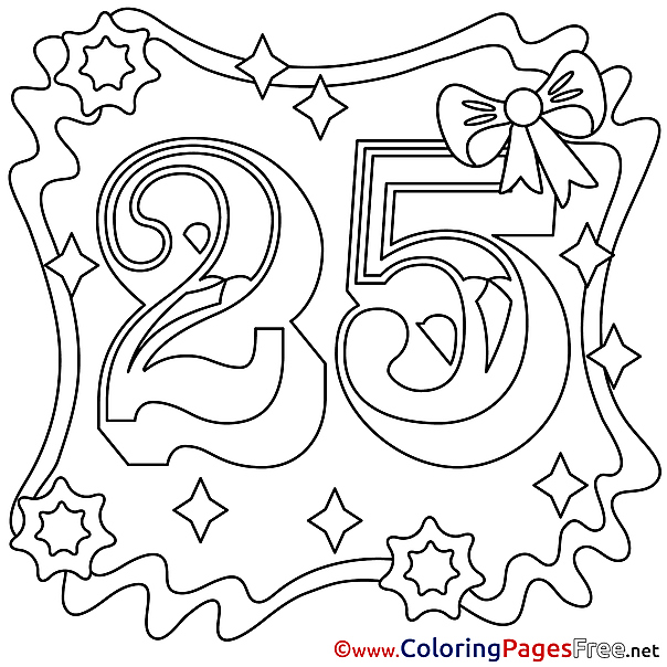 25 Years Happy Birthday Coloring Pages download