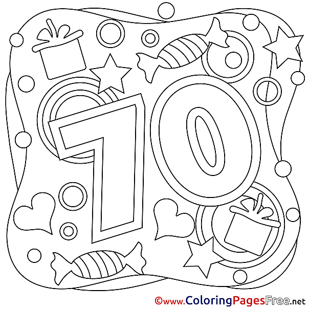 70 Years Happy Birthday Coloring Pages free